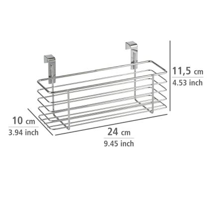 WENKO 2344100 - Coș SLIM, 24 x 11,5 cm, crom lucios/negru