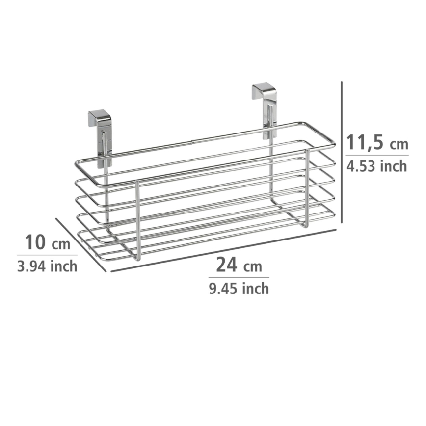 WENKO 2344100 - Coș SLIM, 24 x 11,5 cm, crom lucios/negru