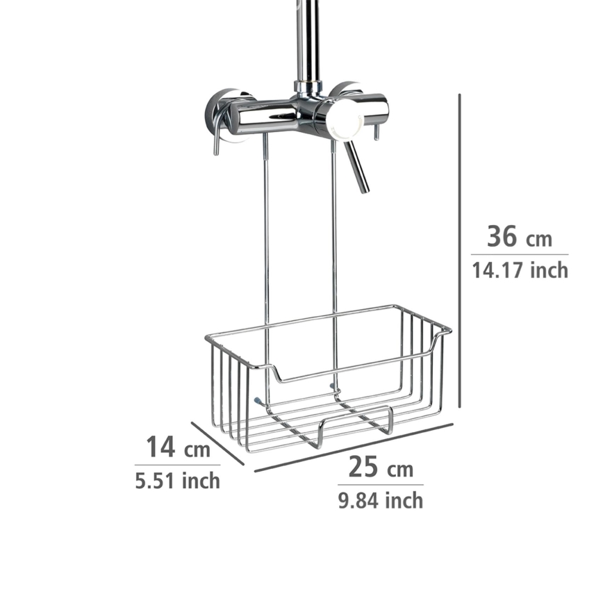 WENKO 23499100 - Poliță pentru duș MILO 25x36 cm inox/argintiu/transparent