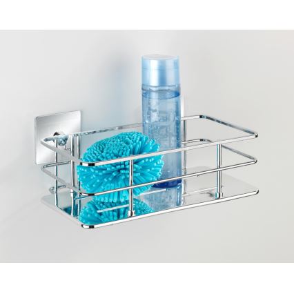 WENKO 23854800 - Poliță TURBO-LOC QUADRO ED., 24 x 14,5 cm, inox/crom lucios
