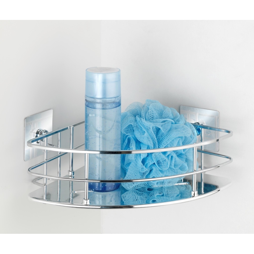 WENKO 23856800 - Poliță TURBO-LOC QUADRO ED. 27,5x19,3 cm inox/crom lucios