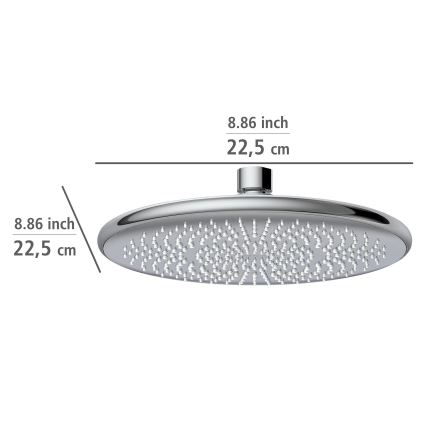 WENKO 23998100 - Cap de duș WATERSAVING SYSTEM, 22,5 x 22,5 cm, crom lucios