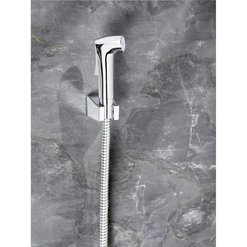 WENKO 23999100 - Set pentru bideu cu sistem de economisire a apei, 12x7 cm, crom lucios/argintiu