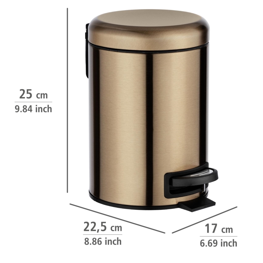 WENKO 24036100 - Coș LEMAN 17x25 cm inox/cupru/negru