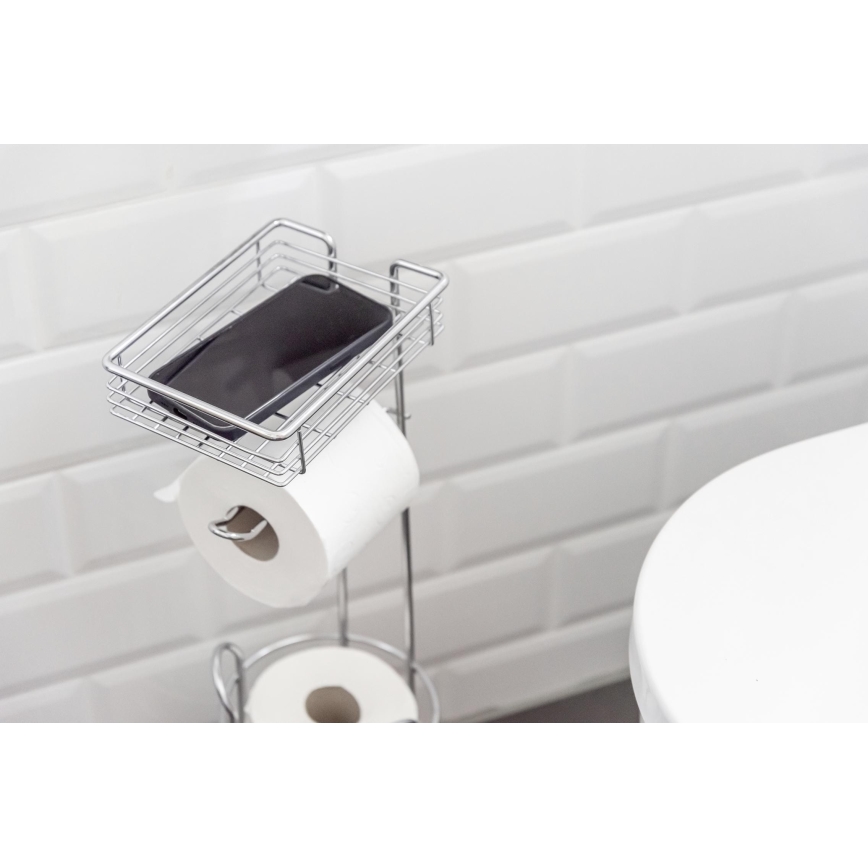 WENKO 24074800 - Suport pentru hârtie igienică 16x59 cm, crom lucios