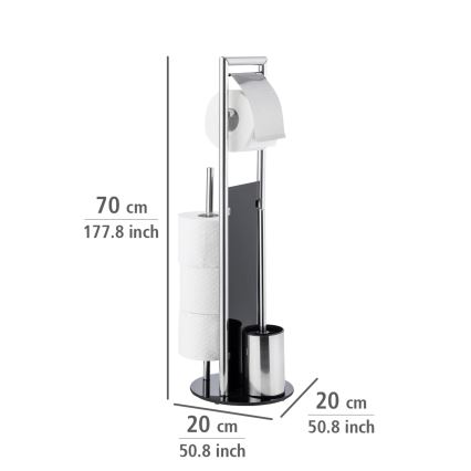 WENKO 24075800 - Set WC RAVINA, 20x707 cm, inox/argintiu/negru