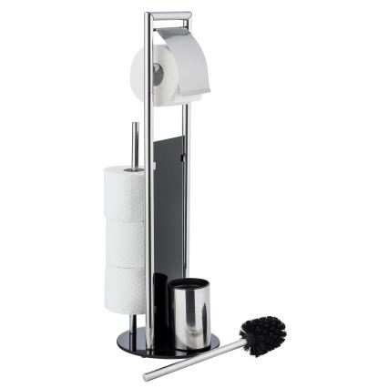 WENKO 24075800 - Set WC RAVINA, 20x707 cm, inox/argintiu/negru