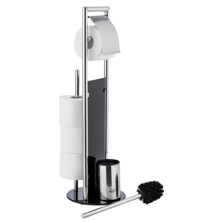WENKO 24075800 - Set WC RAVINA, 20x707 cm, inox/argintiu/negru
