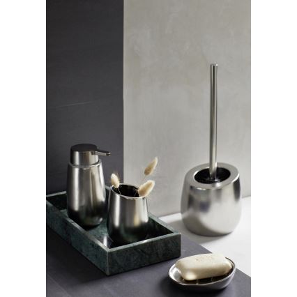 WENKO 24140100 - Perie WC BADI, 13,5 x 38 cm, argintie