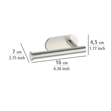 WENKO 24166100 - Suport pentru hârtie igienică TURBO-LOC OREA MATT 16x7 cm inox/argintiu