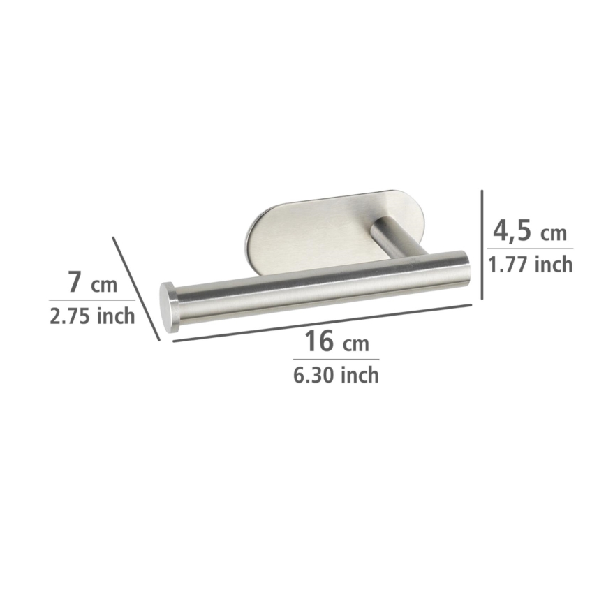 WENKO 24166100 - Suport pentru hârtie igienică TURBO-LOC OREA MATT 16x7 cm inox/argintiu