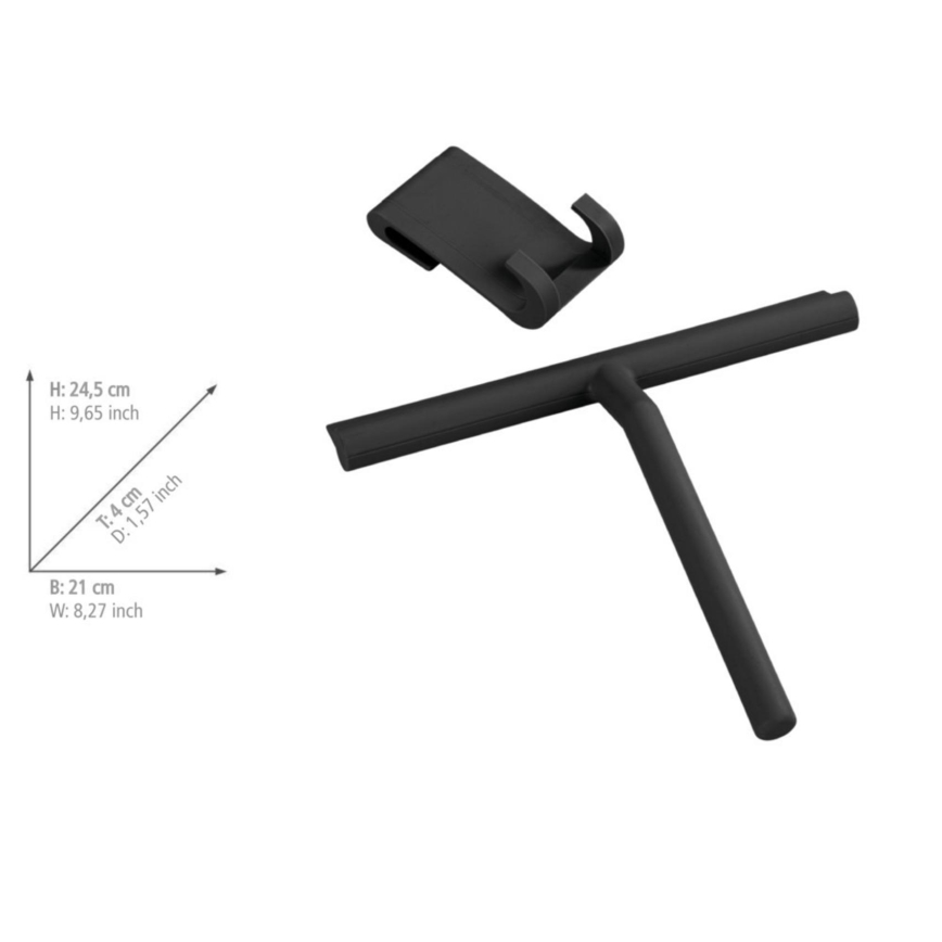 WENKO 24171100 - Racletă pentru duș MOLA 21x24,5 cm inox/negru