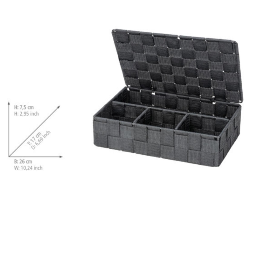 WENKO 24223100 - Coș ADRIA 26x17 cm gri/antracit