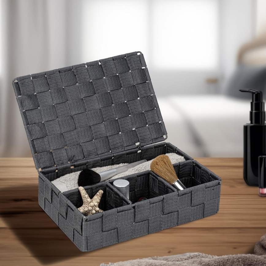 WENKO 24223100 - Coș ADRIA 26x17 cm gri/antracit