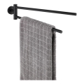 WENKO 24238100 - Suport pentru prosoape BOSIO BLACK, 5,5 x 43 cm, inox/argintiu