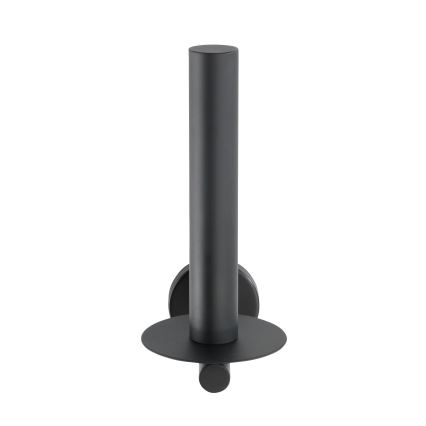 WENKO 24262100 - Suport pentru hârtie igienică BOSIO BLACK, 8 x 18 cm, inox/argintiu