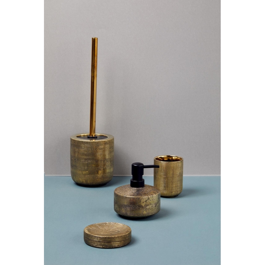 WENKO 24400100 - Pahar RIVARA pentru periuțe, 7,5 x 9,5 cm, auriu