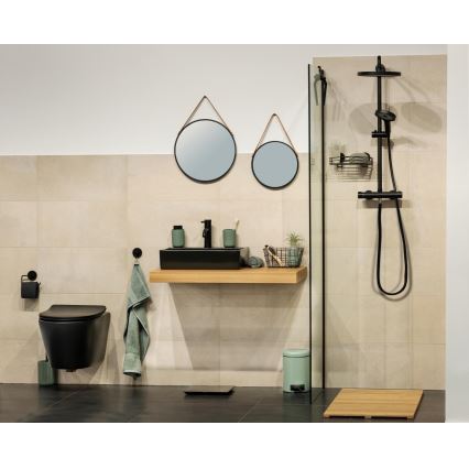 WENKO 24424100 - Oglindă BORRONE 40 x 40 cm, negru/argintiu