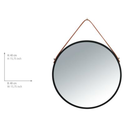 WENKO 24424100 - Oglindă BORRONE 40 x 40 cm, negru/argintiu