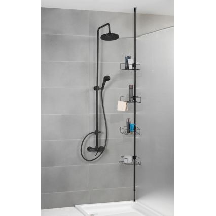 WENKO 24568100 - Poliță de colț DOLCEDO, 31 x 230 cm, inox/negru