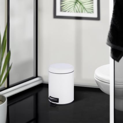 WENKO 24678100 - Coș LEMAN 21 x 24 cm alb/negru