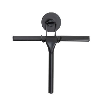 WENKO 24731100 - Racletă pentru duș VACUUM-LOC, rotundă, 24,5 x 25 cm, neagră