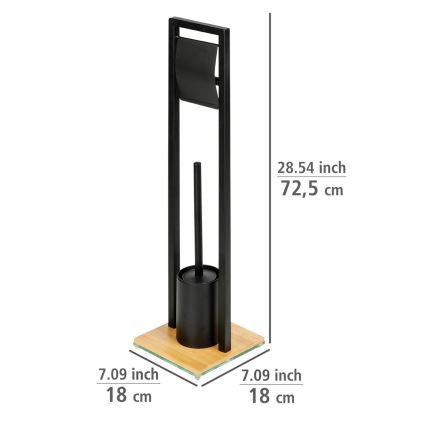 WENKO 24751100 - Set WC Bambus 18 x 72,5 cm, negru/maro