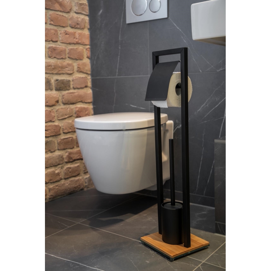 WENKO 24751100 - Set WC Bambus 18 x 72,5 cm, negru/maro