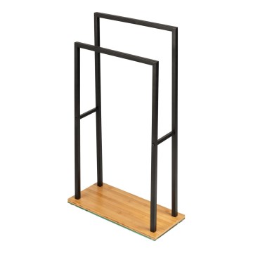 WENKO 24752100 - Suport pentru prosoape BAMBUSA 46 x 80 cm, negru/maro