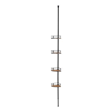 WENKO 24756100-Poliță de colț DOLCEDO 31x20 cm inox/negru/maro