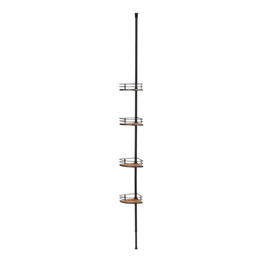 WENKO 24756100-Poliță de colț DOLCEDO 31x20 cm inox/negru/maro