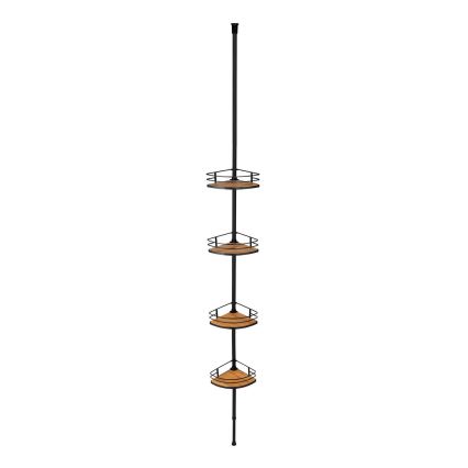 WENKO 24756100-Poliță de colț DOLCEDO 31x20 cm inox/negru/maro