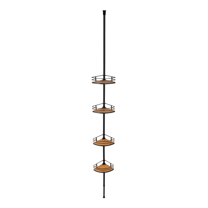 WENKO 24756100-Poliță de colț DOLCEDO 31x20 cm inox/negru/maro