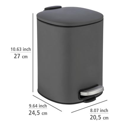 WENKO 24780100 - Coș ALASSIO, 20,5 x 27 cm, gri/negru