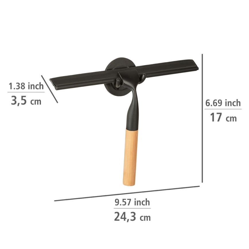 WENKO 24834100 - Racletă din bambus, 24,5 x 17 cm, inox/negru/maro