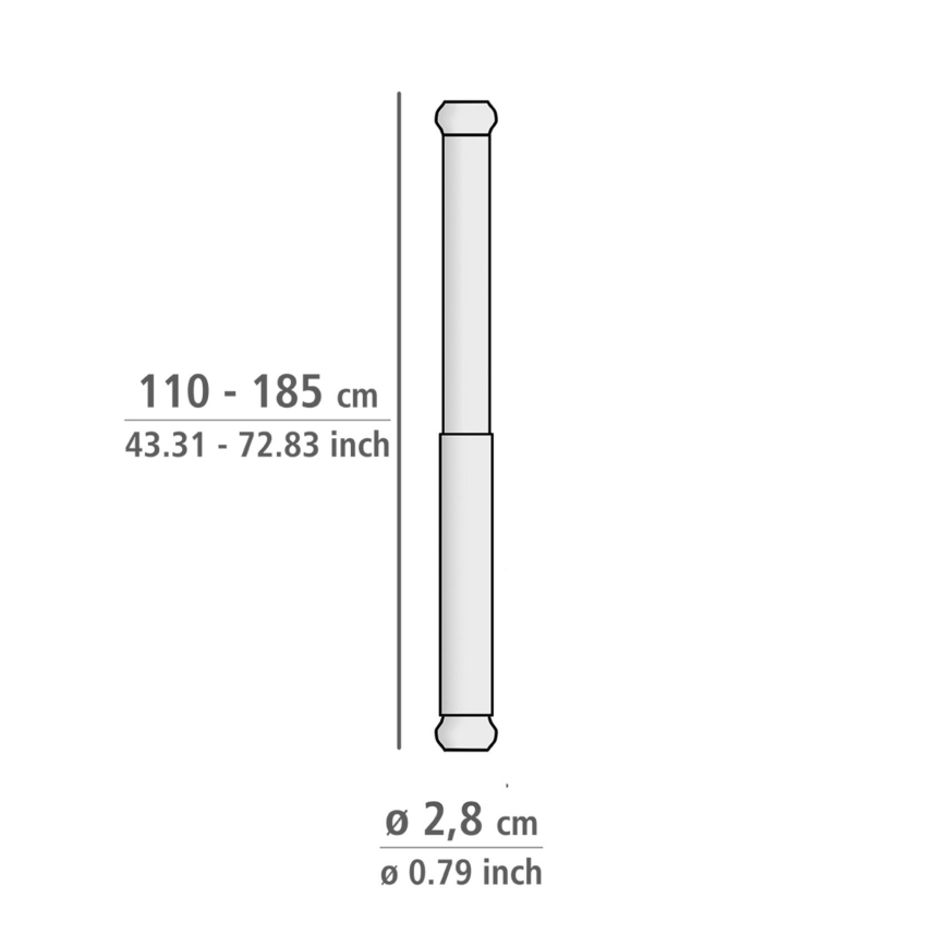WENKO 24888100 - Bară de duș LUZ 185x2,8 cm inox/crom lucios