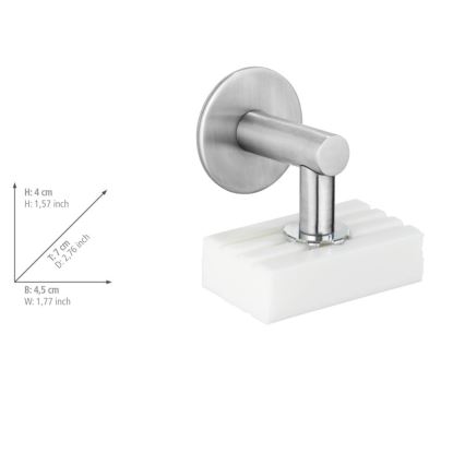 WENKO 24971100-Suport pentru săpun TURBO-LOC 4,5x7 cm argintiu