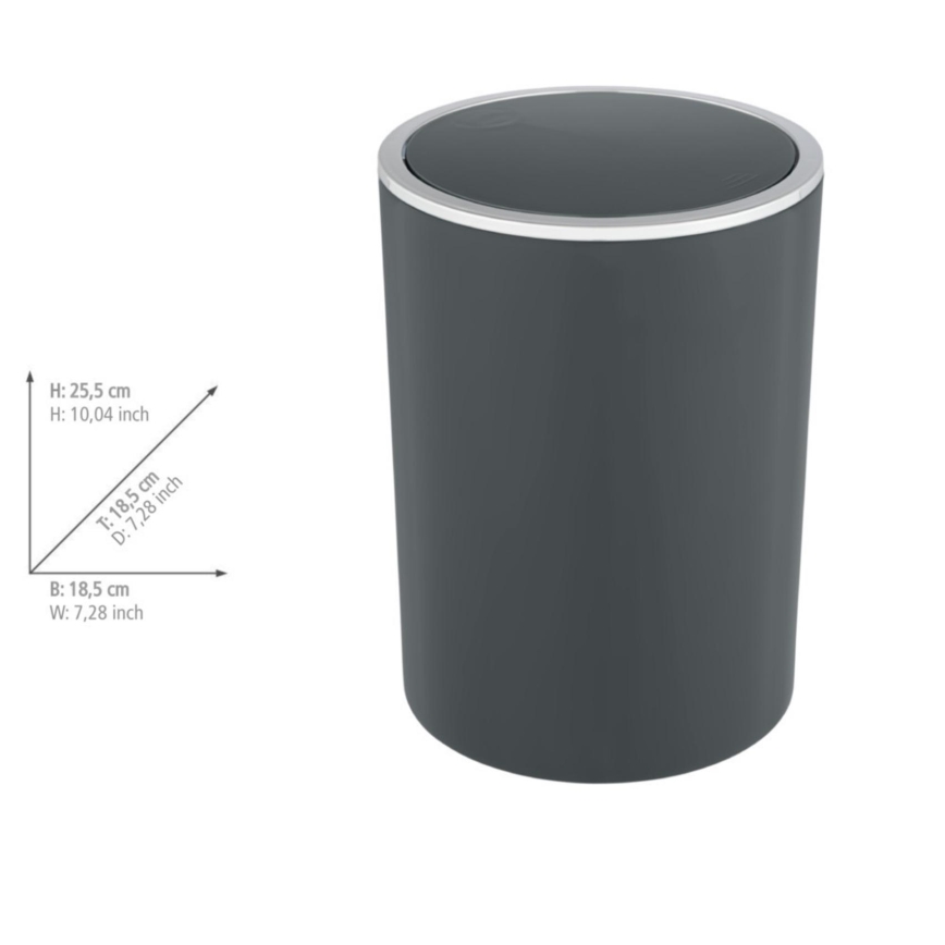 WENKO 25146100 - Coș INCA, 18,5 x 25,5 cm, antracit/crom lucios
