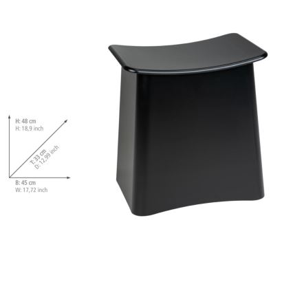 WENKO 25157100 - Taburet WING 45 x 48 cm, negru