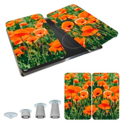 WENKO 2521434500 - Placă de acoperire ABDECKPLATTE, model Floare/Plantă, 30 x 52 cm, multicolor