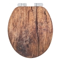 WENKO 25226100-WC Capac WC RUSTIC 35,5x42,5 cm maro/argintiu