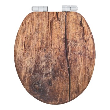 WENKO 25226100-WC Capac WC RUSTIC 35,5x42,5 cm maro/argintiu