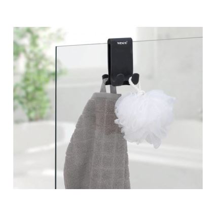 WENKO 25229100 - Cârlig VERNA DUO 5 x 9,5 cm, negru