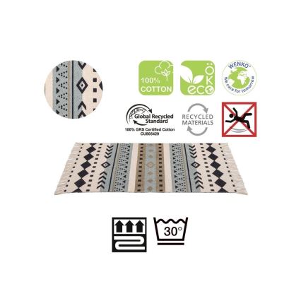 WENKO 25277100 - Preș din bumbac reciclat 80 x 50 cm, multicolor