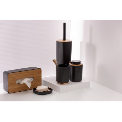 WENKO 25297100 - Pahar pentru periuța de dinți ROTELLO, 8,5 x 11 cm, negru/maro