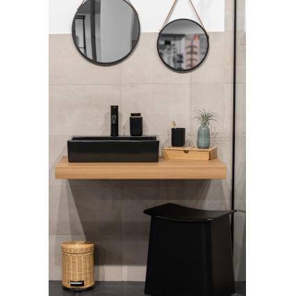 WENKO 25297100 - Pahar pentru periuța de dinți ROTELLO, 8,5 x 11 cm, negru/maro