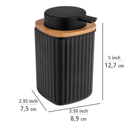 WENKO 25298100 - Dozator de săpun ROTELLO, 8,9 x 12,7 cm, negru/maro