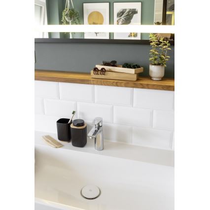 WENKO 25298100 - Dozator de săpun ROTELLO, 8,9 x 12,7 cm, negru/maro