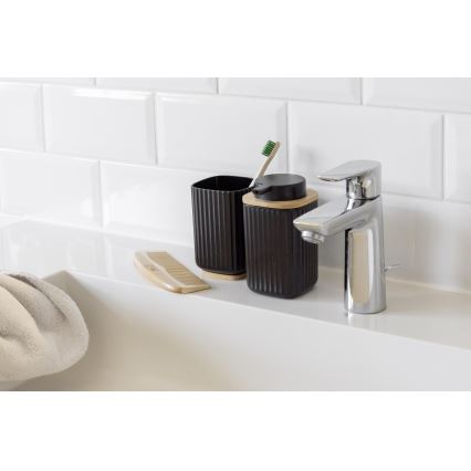 WENKO 25298100 - Dozator de săpun ROTELLO, 8,9 x 12,7 cm, negru/maro