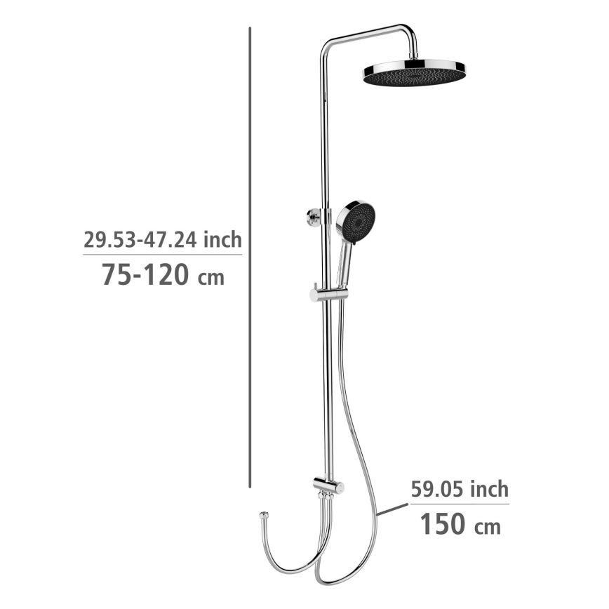 WENKO 25312100 - Coloană de duș SOFTWATER, 12x120 cm, crom lucios
